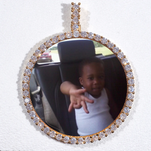 LARGE 3D CIRCLE CUSTOM PICTURE PENDANT