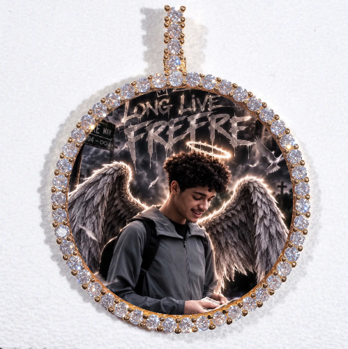 LARGE 3D CIRCLE CUSTOM PICTURE PENDANT