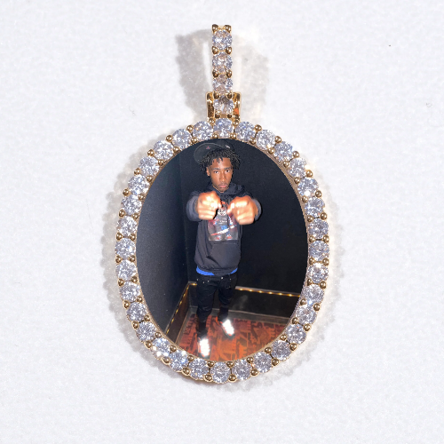 3D Oval Custom Picture Pendant