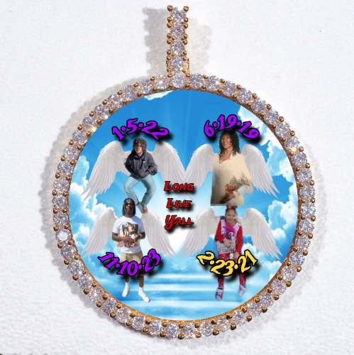 LARGE 3D CIRCLE CUSTOM PICTURE PENDANT