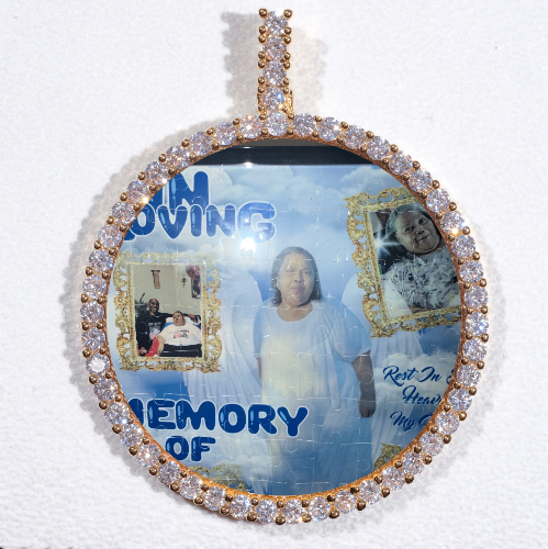 LARGE 3D CIRCLE CUSTOM PICTURE PENDANT