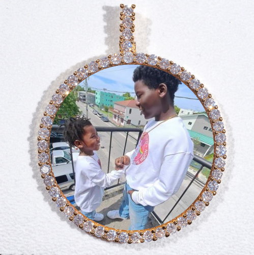 LARGE 3D CIRCLE CUSTOM PICTURE PENDANT