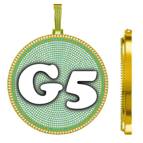CUSTOM LETTER NECKLACE 3D BIG DISC