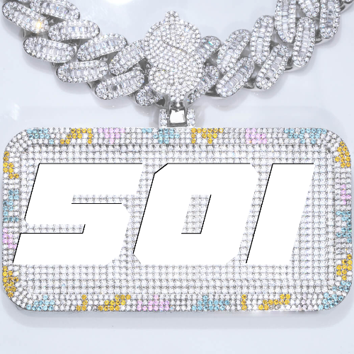 CUSTOM LETTER NECKLACE 3D COLORFUL SQUARE
