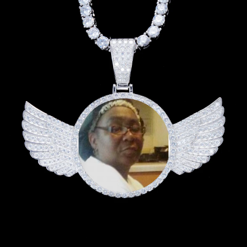 925S & VVS Moissanite 3D Wing Custom Picture Pendant
