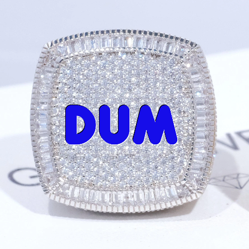 CUSTOM LETTER 3D ICED RING