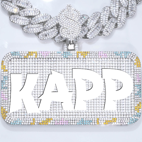 CUSTOM LETTER NECKLACE 3D COLORFUL SQUARE