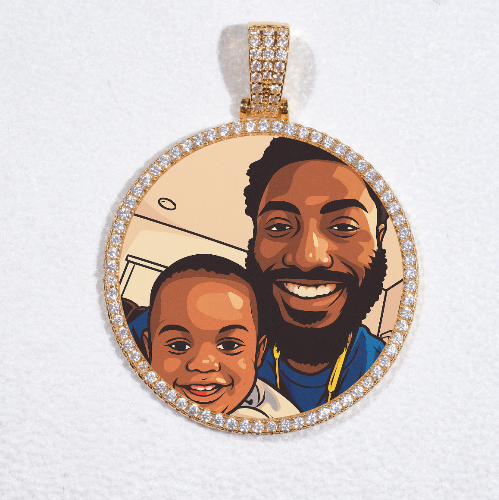 MEDIUM 3D CIRCLE CUSTOM PICTURE PENDANT