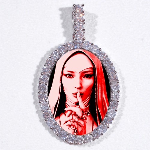Large 3D Oval Custom Picture Pendant