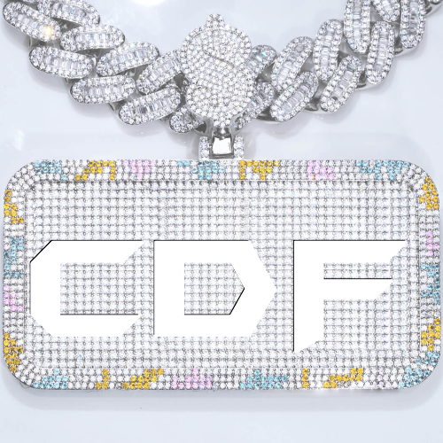 CUSTOM LETTER NECKLACE 3D COLORFUL SQUARE