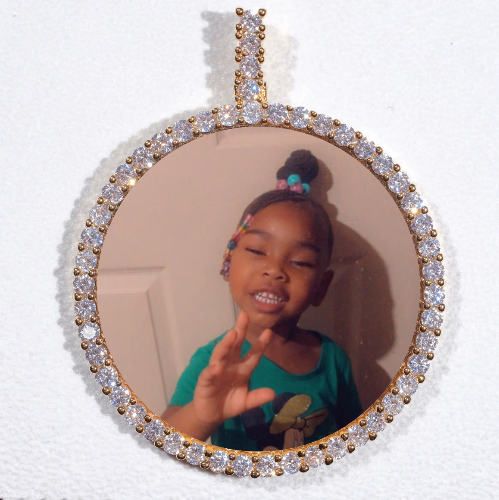 LARGE 3D CIRCLE CUSTOM PICTURE PENDANT