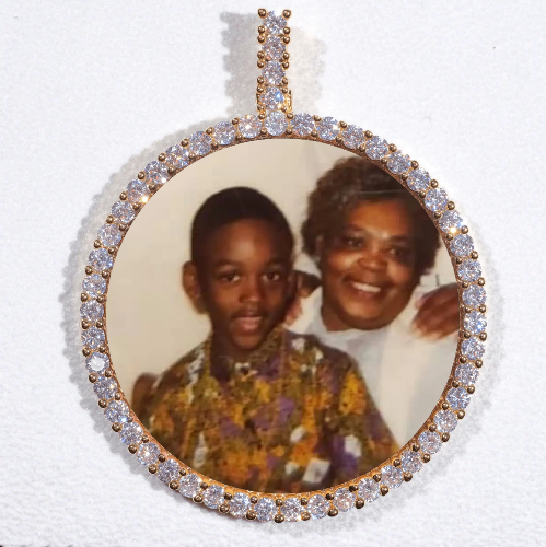 LARGE 3D CIRCLE CUSTOM PICTURE PENDANT