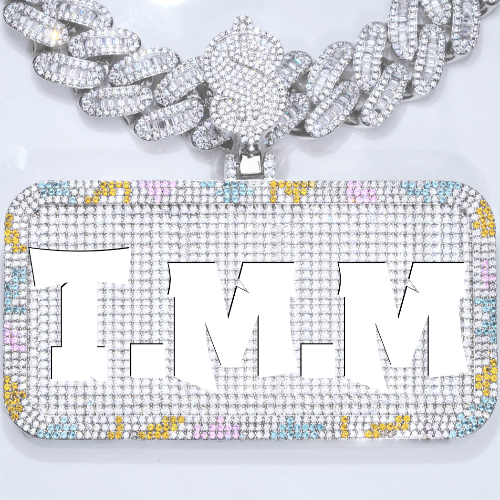 CUSTOM LETTER NECKLACE 3D COLORFUL SQUARE