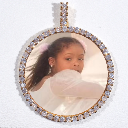 LARGE 3D CIRCLE CUSTOM PICTURE PENDANT