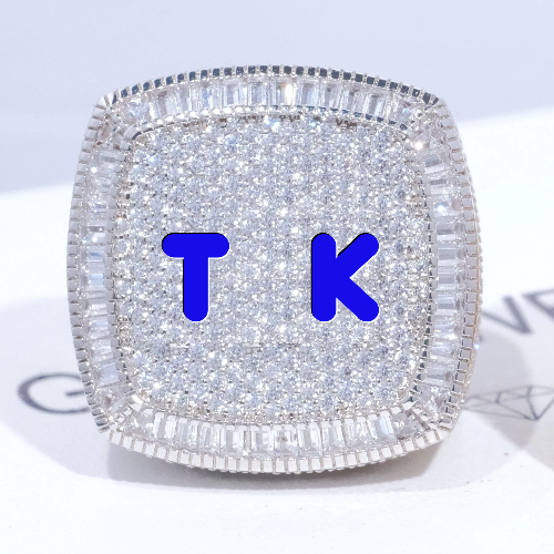 CUSTOM LETTER 3D ICED RING