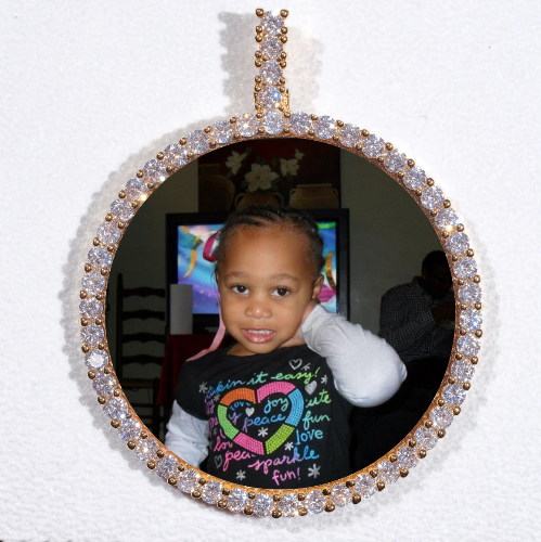 LARGE 3D CIRCLE CUSTOM PICTURE PENDANT