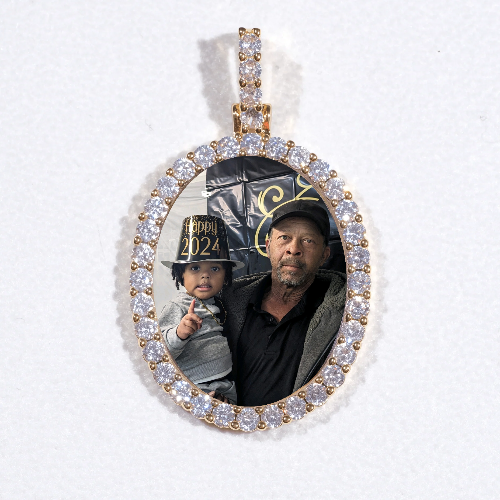 3D Oval Custom Picture Pendant