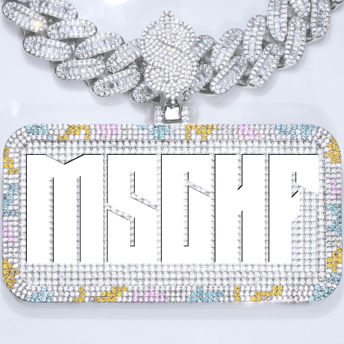 CUSTOM LETTER NECKLACE 3D COLORFUL SQUARE