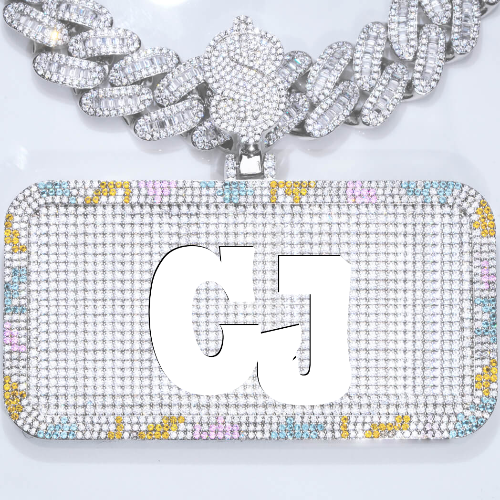 CUSTOM LETTER NECKLACE 3D COLORFUL SQUARE