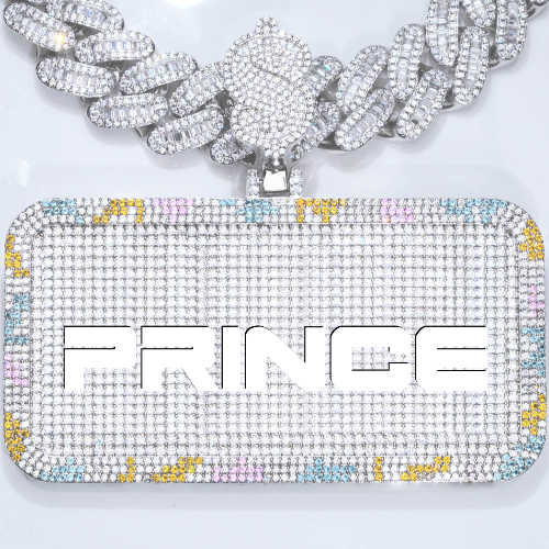 CUSTOM LETTER NECKLACE 3D COLORFUL SQUARE