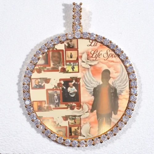 LARGE 3D CIRCLE CUSTOM PICTURE PENDANT