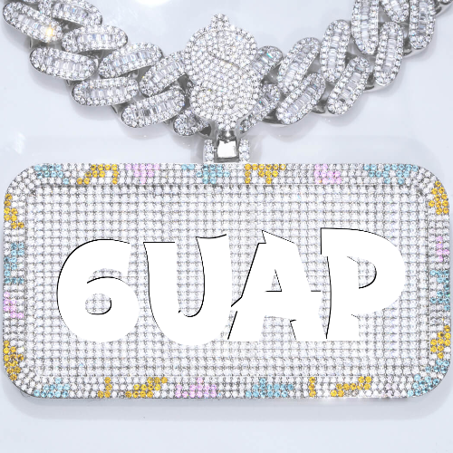 CUSTOM LETTER NECKLACE 3D COLORFUL SQUARE