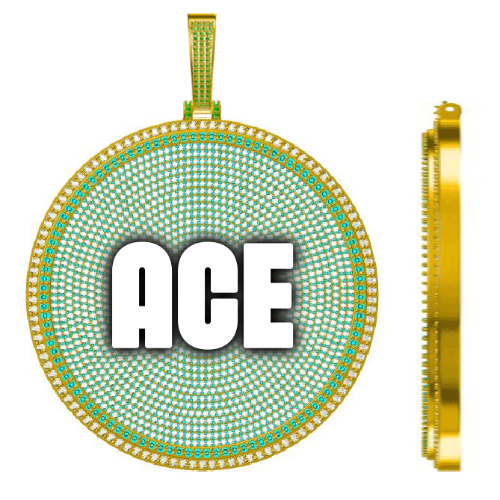 CUSTOM LETTER NECKLACE 3D BIG DISC