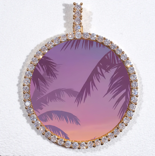 LARGE 3D CIRCLE CUSTOM PICTURE PENDANT