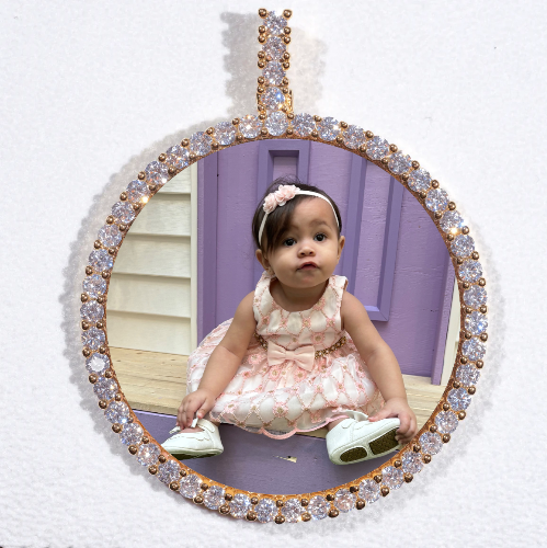LARGE 3D CIRCLE CUSTOM PICTURE PENDANT