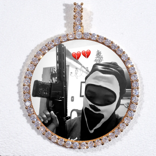 LARGE 3D CIRCLE CUSTOM PICTURE PENDANT