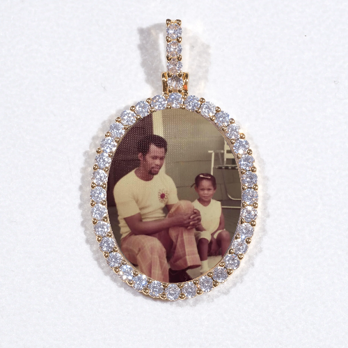 3D Oval Custom Picture Pendant