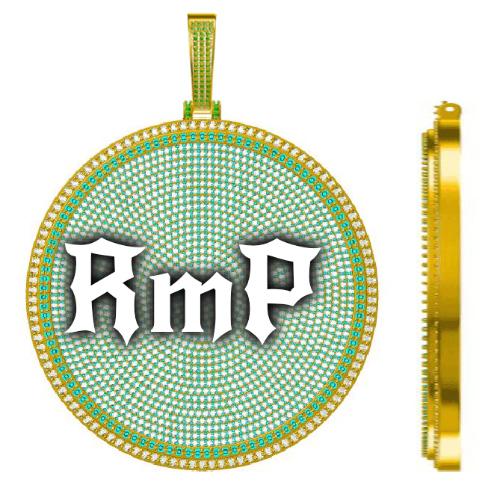CUSTOM LETTER NECKLACE 3D BIG DISC