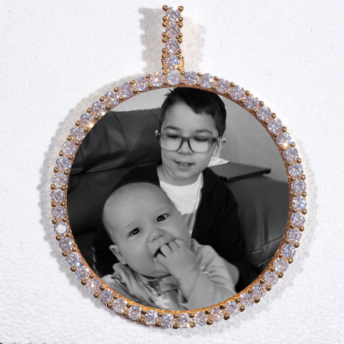 LARGE 3D CIRCLE CUSTOM PICTURE PENDANT