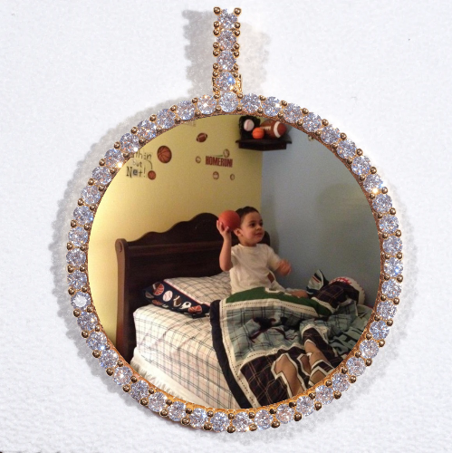 LARGE 3D CIRCLE CUSTOM PICTURE PENDANT