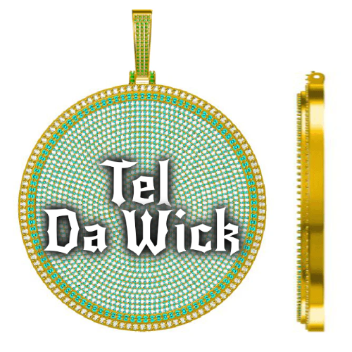 CUSTOM LETTER NECKLACE 3D BIG DISC