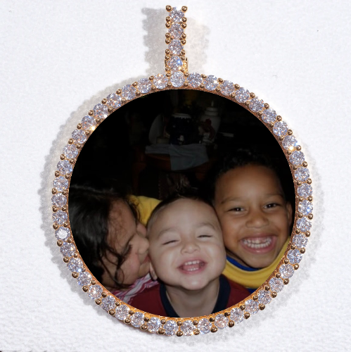 LARGE 3D CIRCLE CUSTOM PICTURE PENDANT