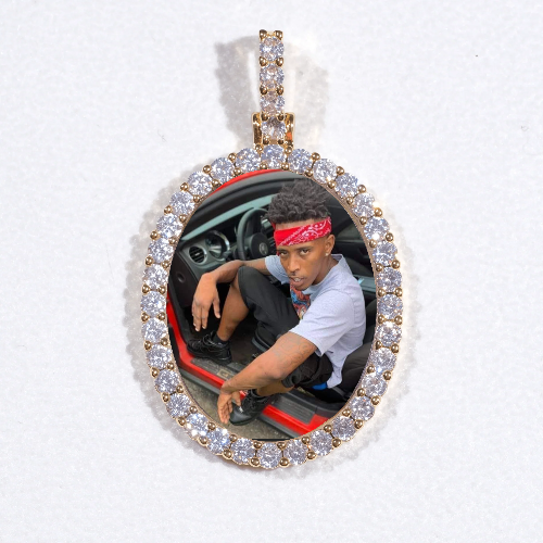 3D Oval Custom Picture Pendant
