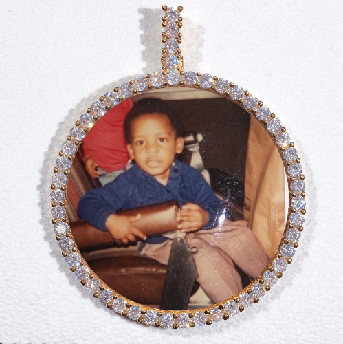 LARGE 3D CIRCLE CUSTOM PICTURE PENDANT