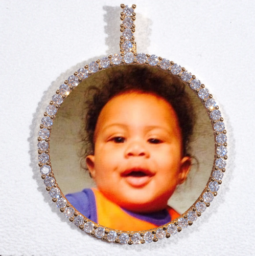 LARGE 3D CIRCLE CUSTOM PICTURE PENDANT