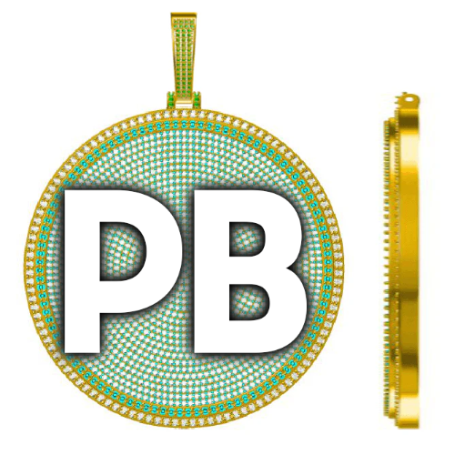 CUSTOM LETTER NECKLACE 3D BIG DISC