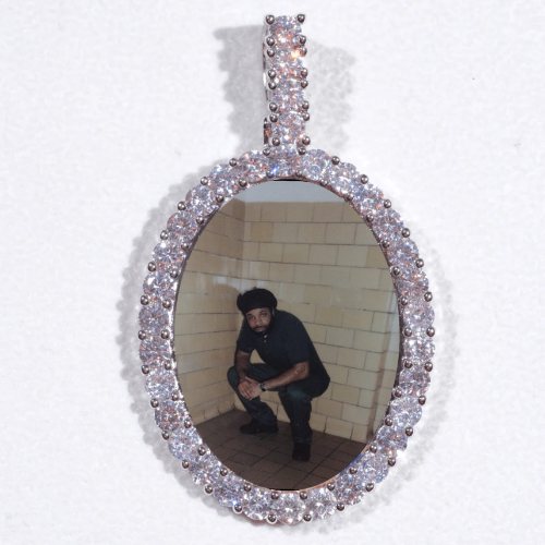Large 3D Oval Custom Picture Pendant