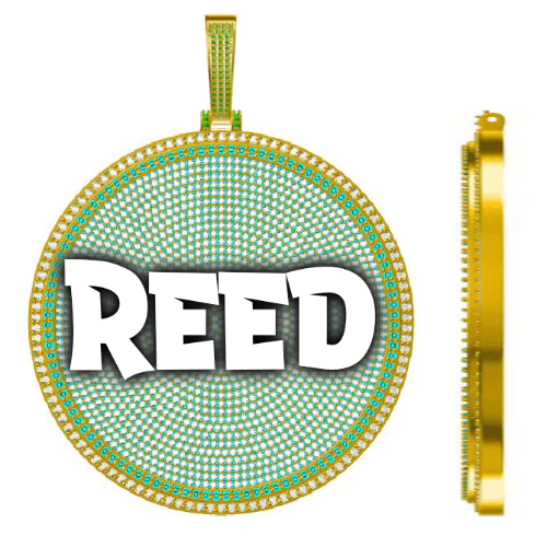 CUSTOM LETTER NECKLACE 3D BIG DISC