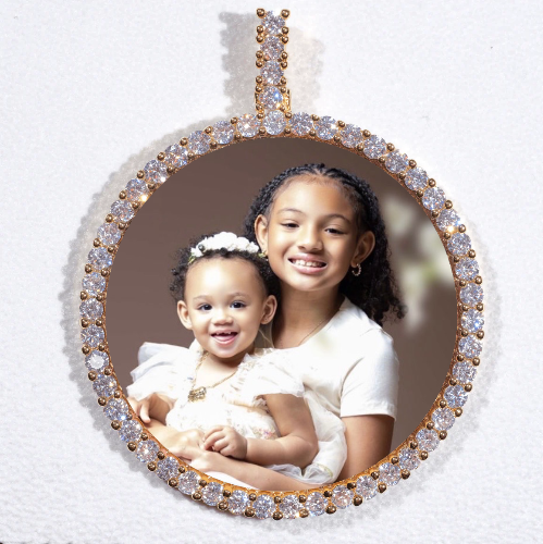 LARGE 3D CIRCLE CUSTOM PICTURE PENDANT