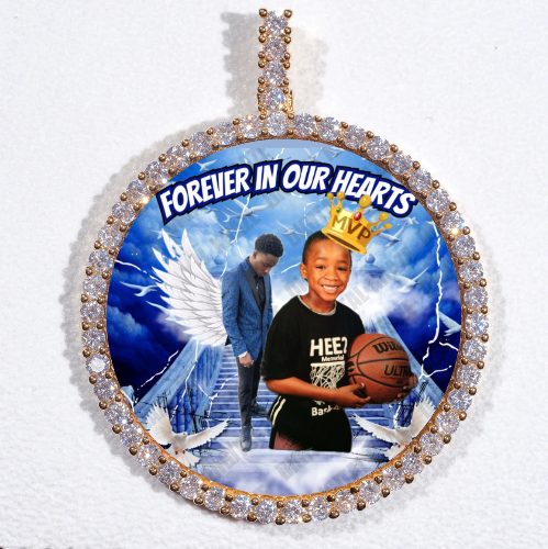 LARGE 3D CIRCLE CUSTOM PICTURE PENDANT