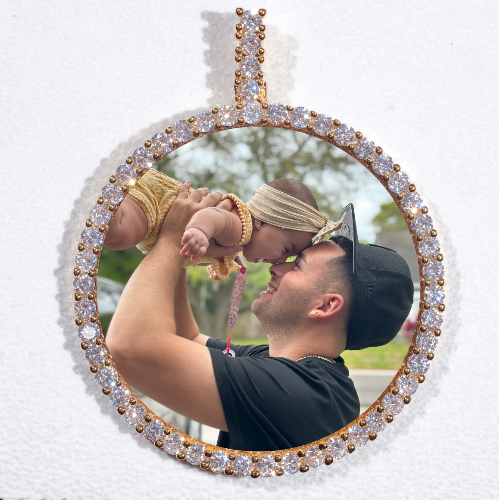 LARGE 3D CIRCLE CUSTOM PICTURE PENDANT