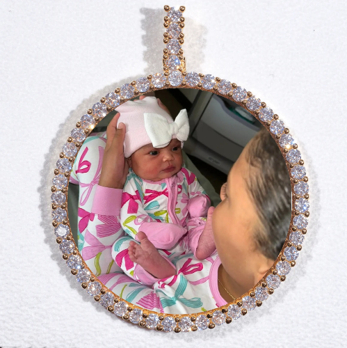 LARGE 3D CIRCLE CUSTOM PICTURE PENDANT