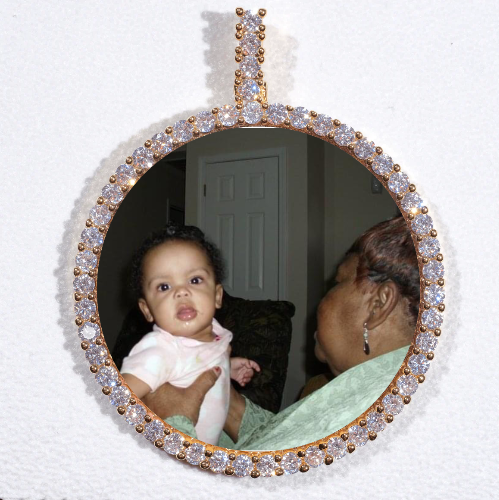 LARGE 3D CIRCLE CUSTOM PICTURE PENDANT