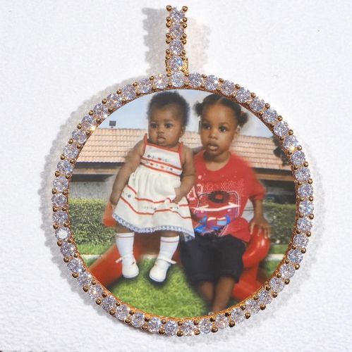 LARGE 3D CIRCLE CUSTOM PICTURE PENDANT