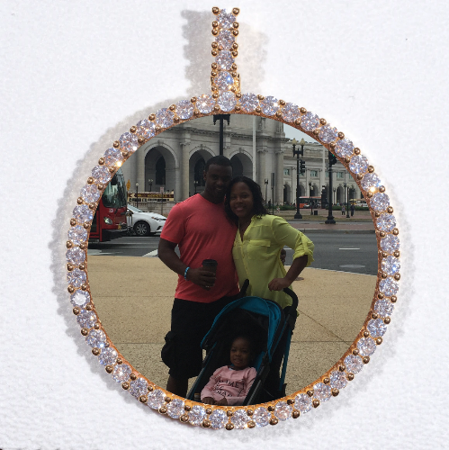 LARGE 3D CIRCLE CUSTOM PICTURE PENDANT