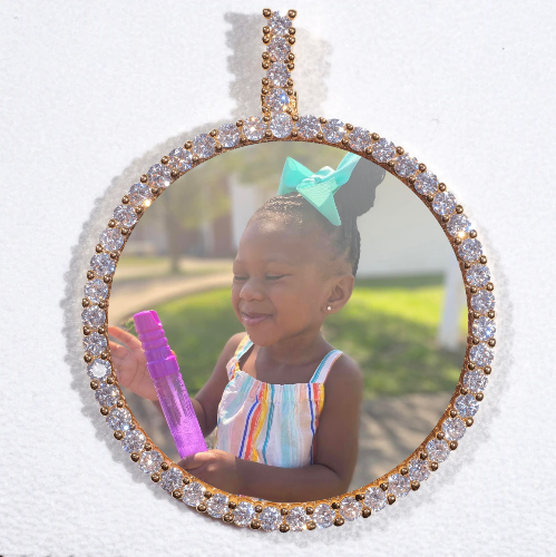 LARGE 3D CIRCLE CUSTOM PICTURE PENDANT